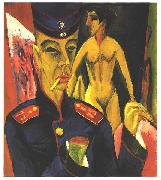 Ernst Ludwig Kirchner, Self-portrait as a Soldier